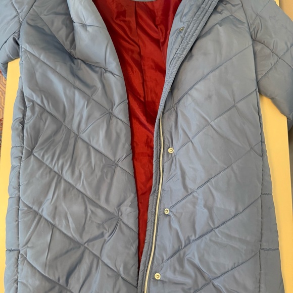 Blue Hooded Puffer Jacket - Picture 2 of 8